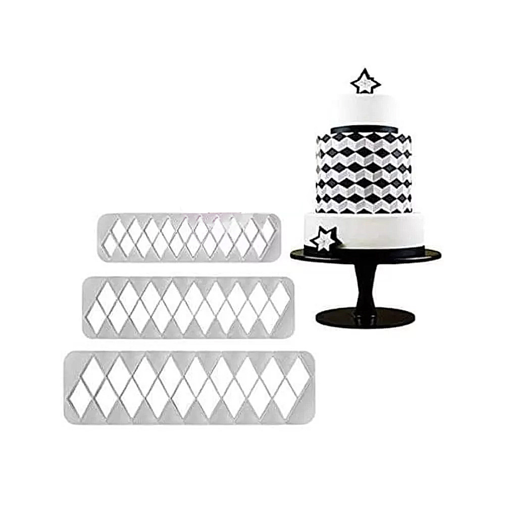 3 CORTADORES PLACA ROMBOS 2, 2.5 Y 3.5 CM