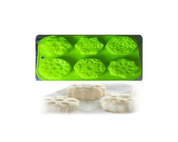 MOLDE SILICON COPOS 6 CAVIDADES DE 8X8 DIAM. 27X18X3 CM