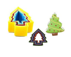 CORTADOR GALLETA  PLAS ARBOL NAVIDAD 5 PZ. 10 A 6 CM COLOR