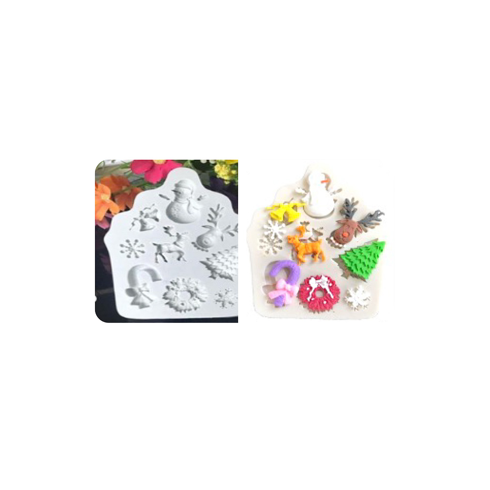 MOLDE DE SILICON ARBOL RENO NIEVE. 10X8 CM.