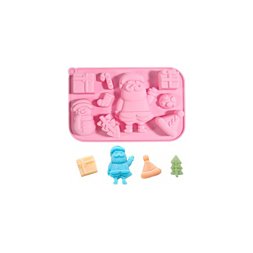 MOLDE SILICON NAVIDAD SANTA REGALO GORRO 17X12CM 9 CAV