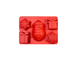 MOLDE SILICON NAVIDAD 5 CAV MONO NIEVE 10CM REGALO COPO 5CM