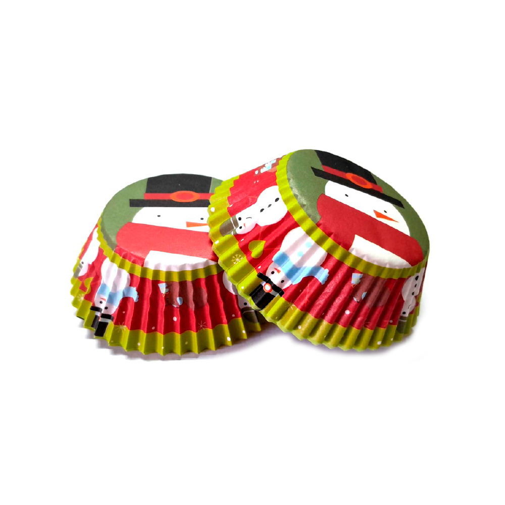 CAPACILLOS VERDE Y BLANCO MUÑECO DE NIEVE  #72  100 PZ