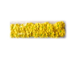 PASTILLAJE AZUCAR FLOR REHILETE AMARILLO 2X2 CM 40 PZS. APRO