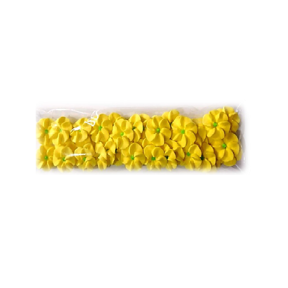 PASTILLAJE AZUCAR FLOR REHILETE AMARILLO 2X2 CM 40 PZS. APRO