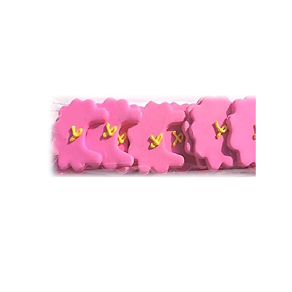PASTILLAJE AZUCAR BABERO ROSA 4X3.5 CM 13 PZS. APROX.