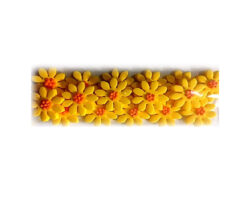 PASTILLAJE AZUCAR FLOR MARGARITA AMARILLA 3X3 CM 16PZ
