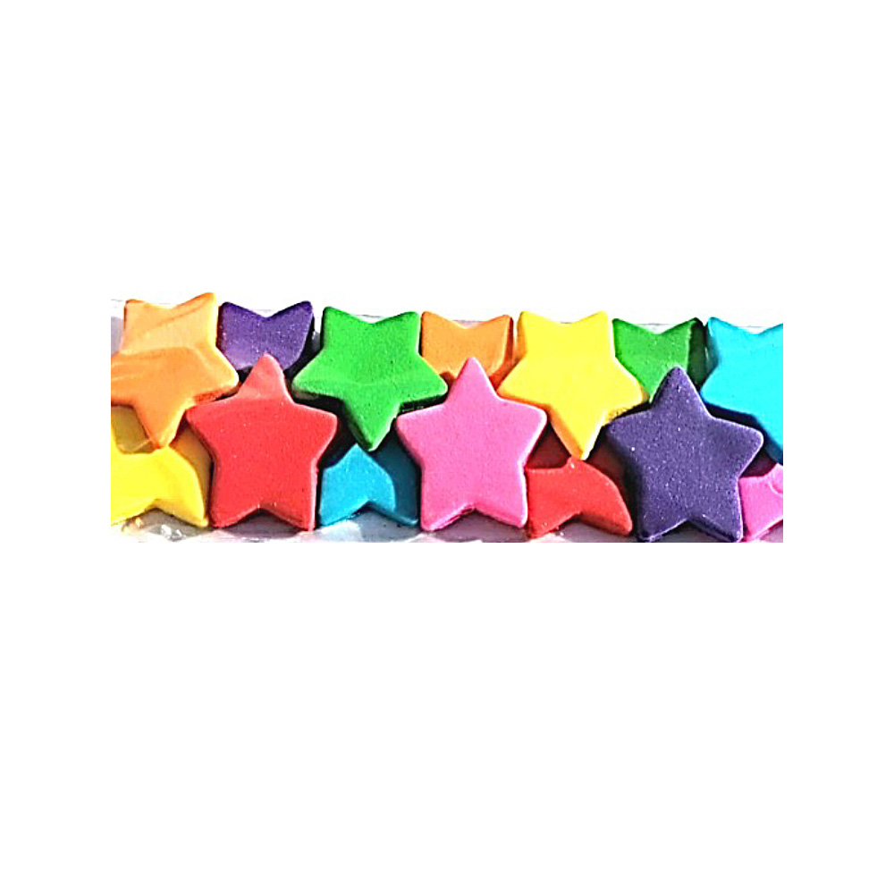 PASTILLAJE AZUCAR ESTRELLA GDE COLORES 3 CM 14 PZS. APROX.