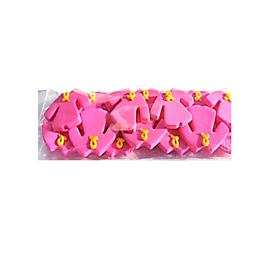 PASTILLAJE AZUCAR CHAMBRITA ROSA 4X2.5CM 14 PZS. APROX.