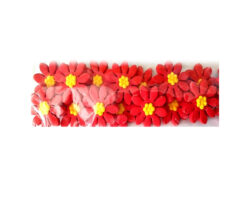 PASTILLAJE AZUCAR FLOR MARGARITA ROJA 3X3 CM 16PZ