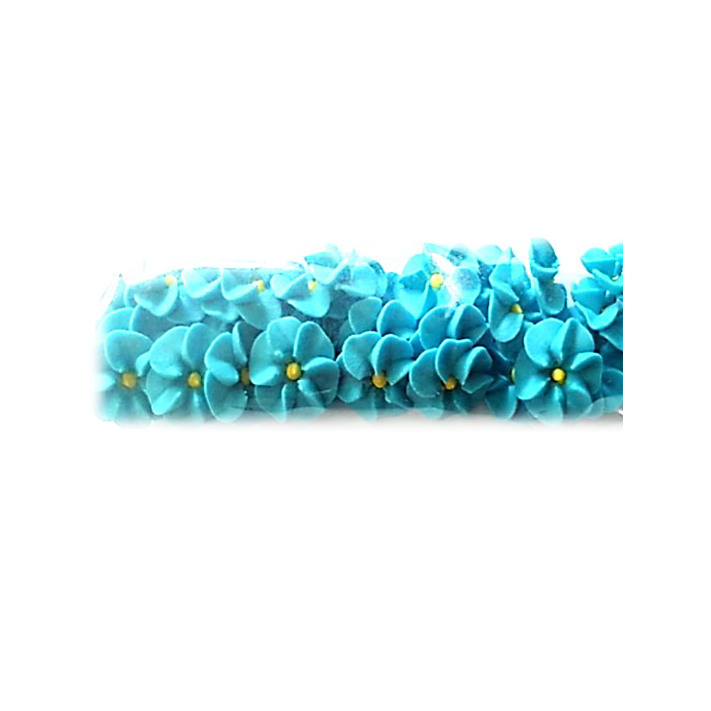 PASTILLAJE AZUCAR FLOR REHILETE AZUL CLARO  2X2 CM 40 PZS. A