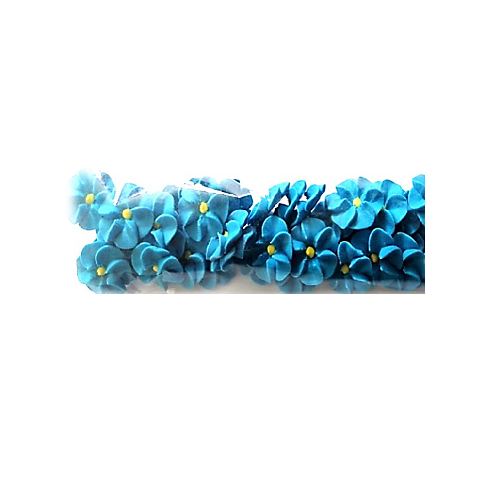PASTILLAJE AZUCAR FLOR  REHILETE AZUL FUERTE  2X2 CM 40 PZS.