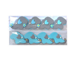 PASTILLAJE AZUCAR ELEFANTE ROSA AZUL 5CM 8PZ.