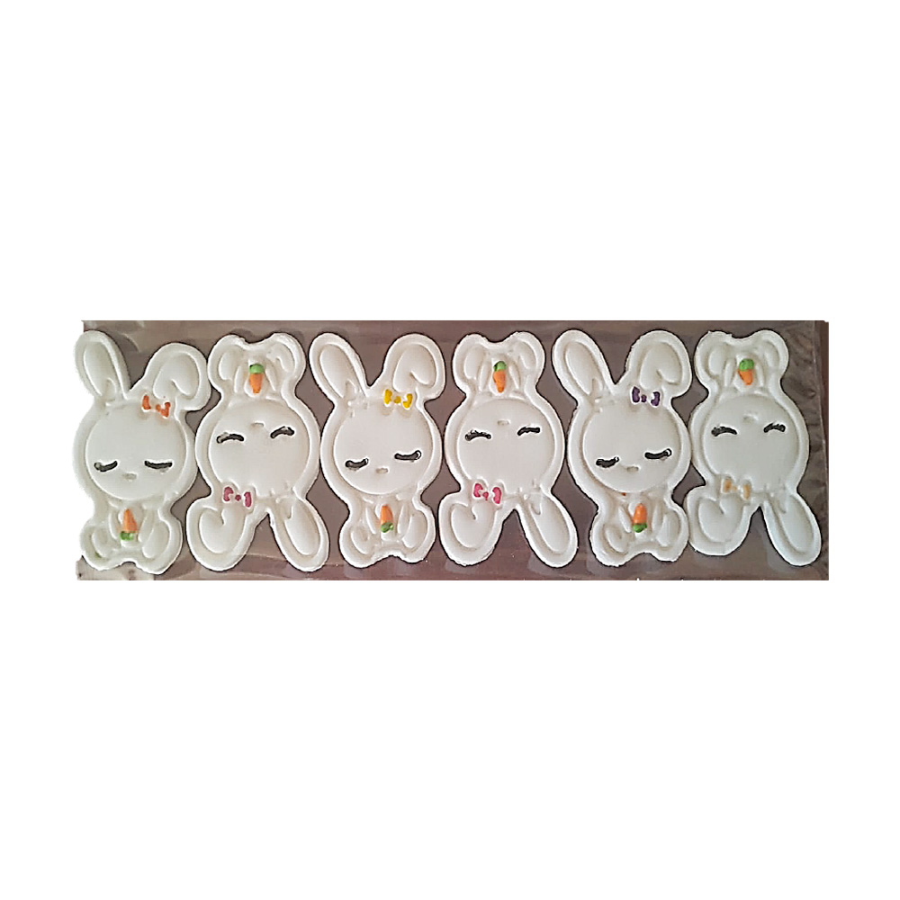 PASTILLAJE AZUCAR CONEJA ZANAHORIA 5CM 6PZA