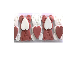 PASTILLAJE AZUCAR OSO CORAZON COLOR 5X4 CM 5 PZS. APROX.