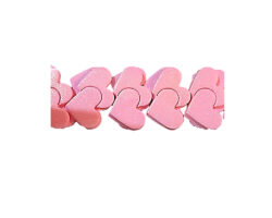 PASTILLAJE AZUCAR CORAZON ENTRELAZADO ROSA 4.3CM 12PZ.
