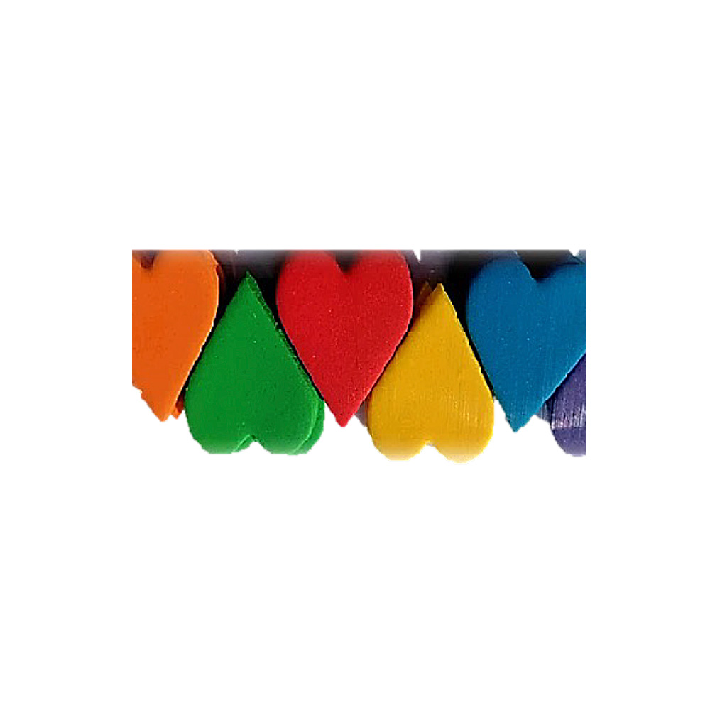 PASTILLAJE AZUCAR CORAZON GDE COLOR 3.5 CM 12 PZS. APROX.