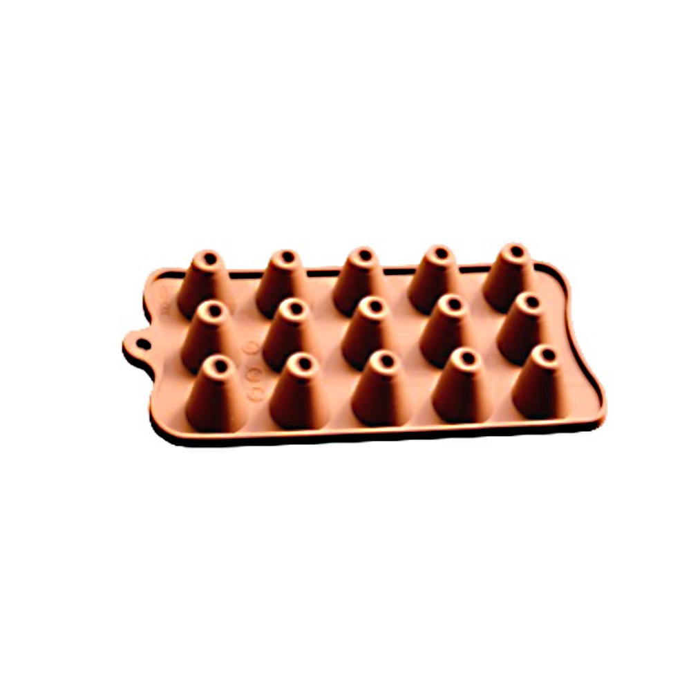 MOLDE PARA CHOCOLATE SILICON CILINDRO PIRAMIDE B