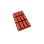 MOLDE SILICON RECTANGULAR 12 CAV. BARRITAS DE 8X3X3 CMS