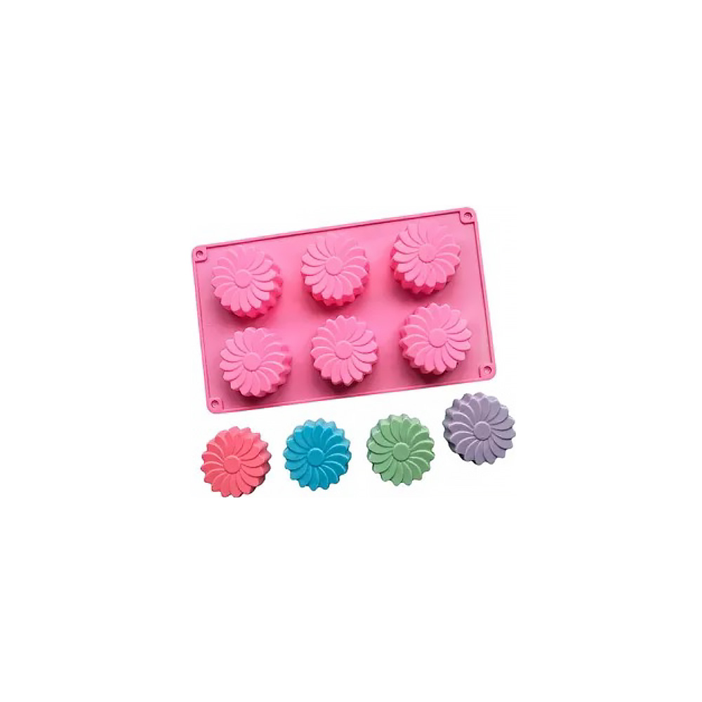 MOLDE SILICON MARGARITAS DE 7 CMS. X 2.5 ALT. DE 6 CAV.