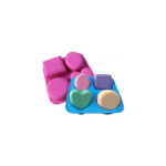 MOLDE SILICON 4 FIG. CUADRAD,OVALADO,REDONDO Y CORAZON  7X7X