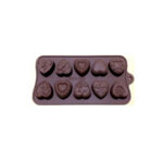 MOLDE SILICON 10 CAV CORAZONES DISTINTO 19X20CM