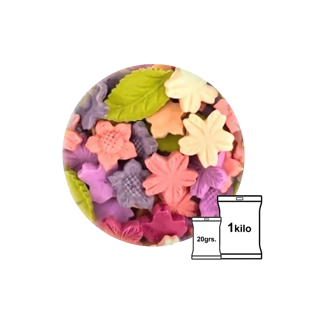 FIGURAS DE FONDANT FLORES LILA 20G