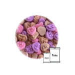 FIGURAS DE FONDANT CORAZONES MOÐO TRICOLOR 20G