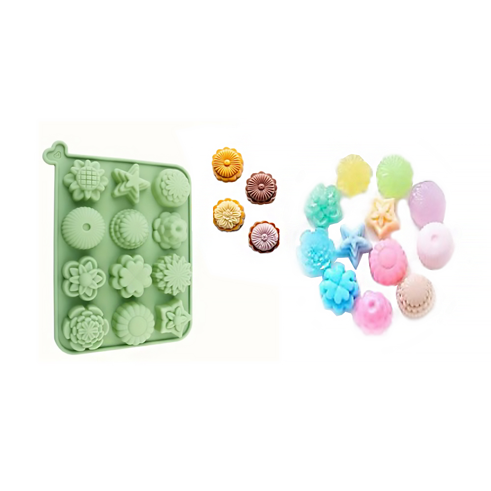 MOLDE SILICON MINI CONCHAS ESTRELLA 12 CAV. 20X16 CM