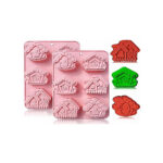MOLDE SILICON CASITAS 6 CAV. 27.5X16.5 CM