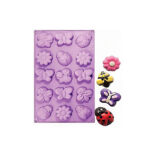 MOLDE SILICON CATARINA,FLOR Y MARIPOSA 15 CAV 29.5X17.5CM